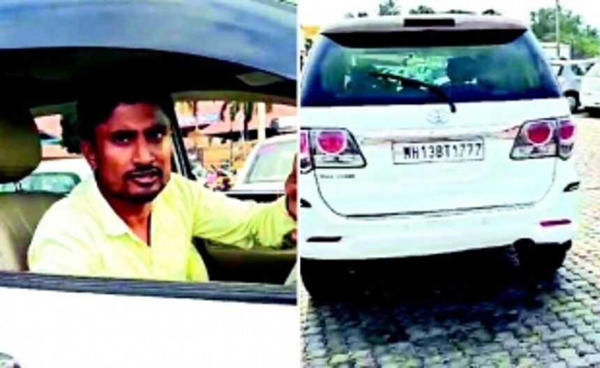 Locals thwart Maharashtra vehicle owner for trying to rent a private vehicle as rent-a-car at Mopa