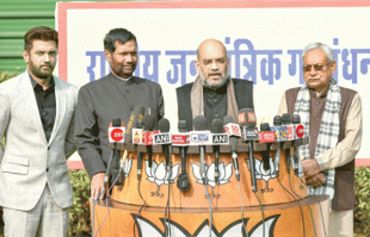Lok Sabha poll seat-sharing in Bihar: 17 seats each for BJP, JD(U); six for LJP