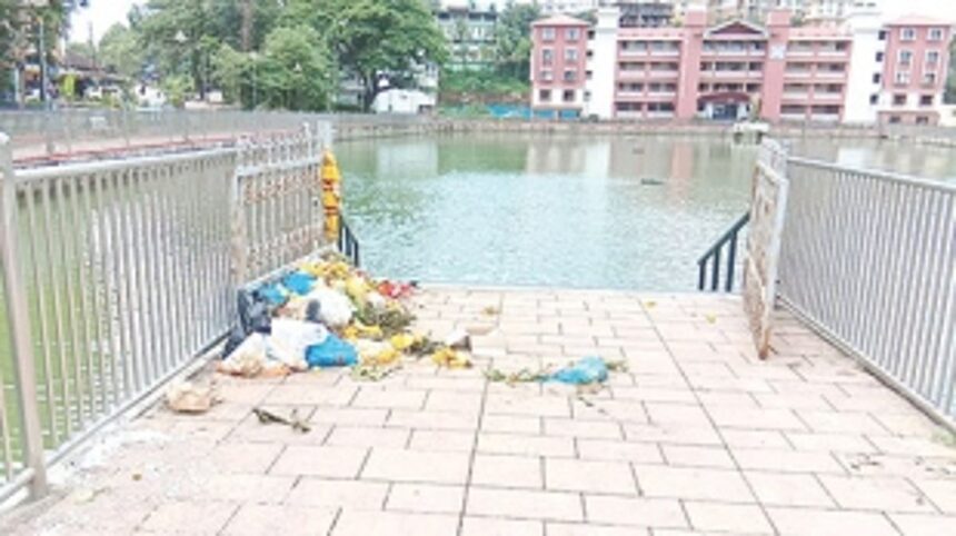MMC leaves littered Vaddem Lake unattended