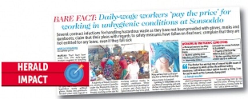 MMC sets into motion process to procure gloves, masks for daily-wage workers who contracted infections at Sonsoddo