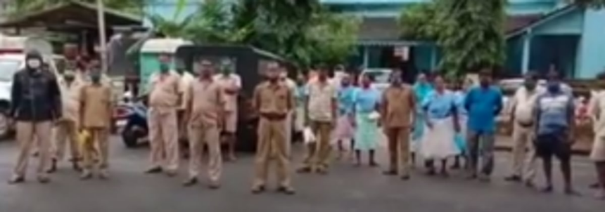 MMC workers stage dharna over non-payment of July salary