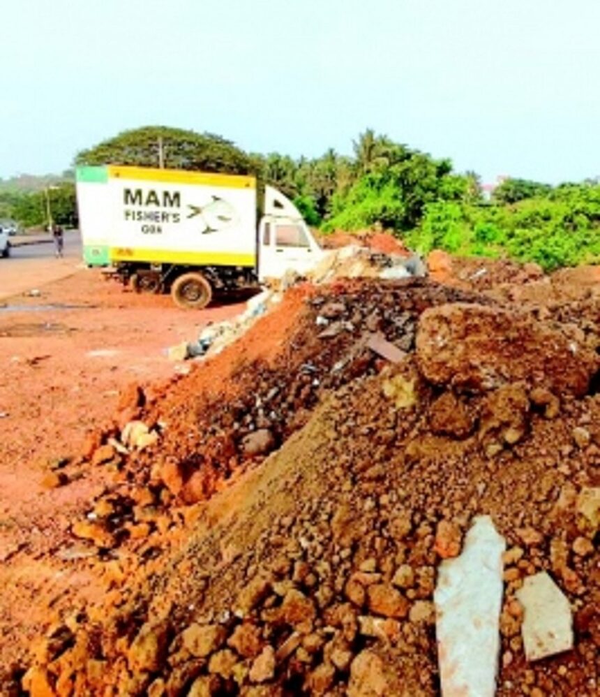 Madel residents fume over illegal filling of agri land at wholesale fish market 1 Madel residents fume over illegal filling of agri land at wholesale fish market