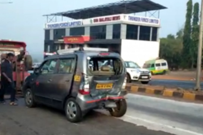 Major accident black spot at the junction where service road crosses highway near GMC