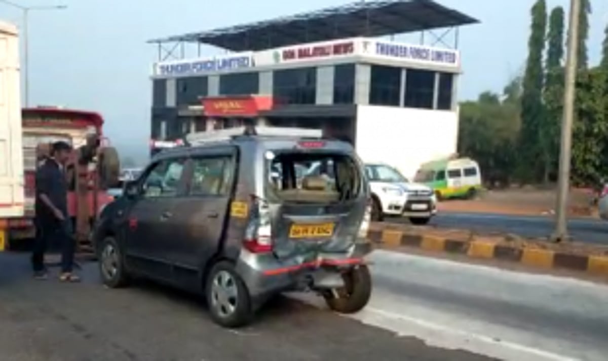 Major accident black spot at the junction where service road crosses highway near GMC