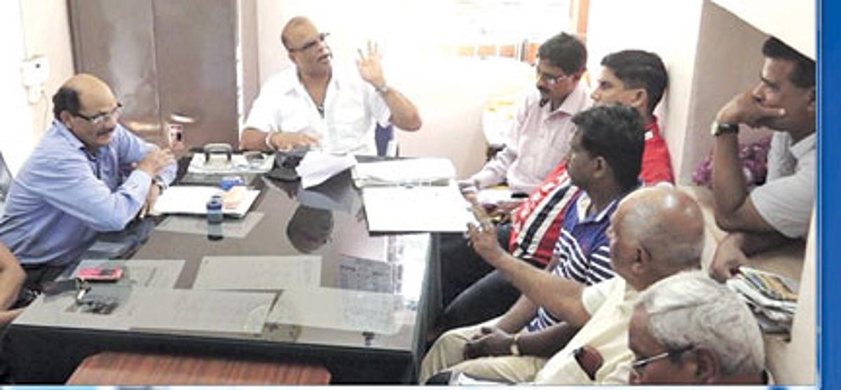 Majorda Sarpanch Moises Vaz, MLA Mickky Pacheco, Panch members and local villagers discussing the housing project