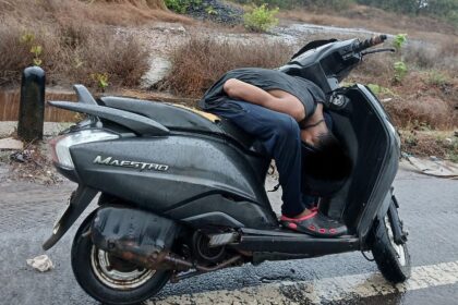 Man Found Unconscious on Bike Near Verna Bypass; Locals Struggle to Reach Emergency Services