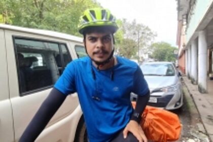Man from Kerala cycling to Delhi in protest over fuel price hike