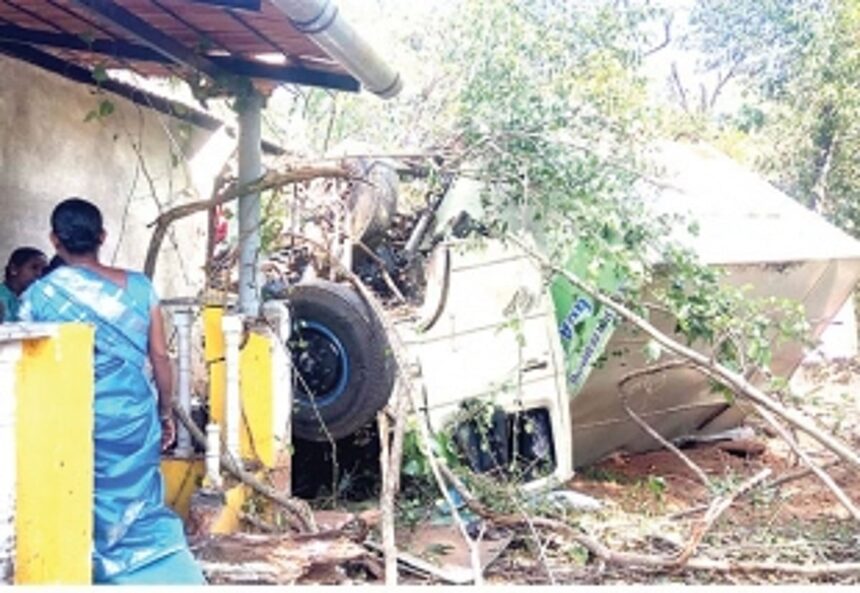 Man injured after  milk supplying van overturns at Querim
