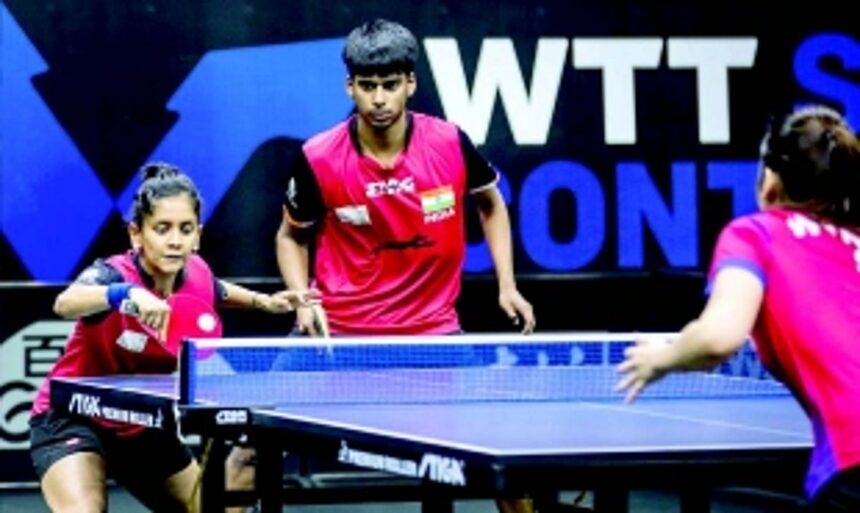 Manav, Ayhika begin campaign  with wins; Sharath loses