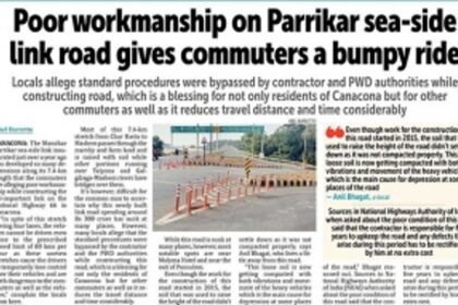 Manohar Parrikar sea-side link  road gets levelling coat