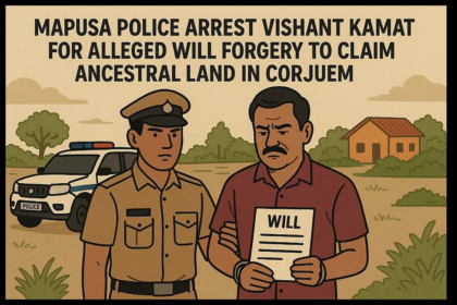 Mapusa Police Arrest Vishant Kamat for Alleged Will Forgery to Claim Ancestral Land in Corjuem