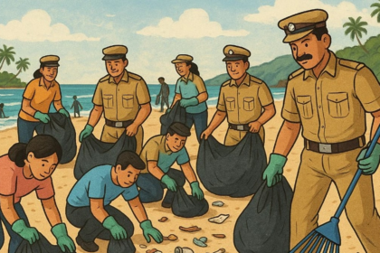 Mapusa Police Lead Beach Cleaning Drive at Anjuna-Vagator to Promote Civic Responsibility