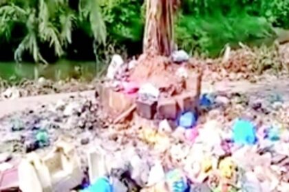 Mapusa citizens raise concerns over  growing garbage menace at Tar River