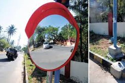 Mapusa installs convex mirrors to curb traffic blind spots