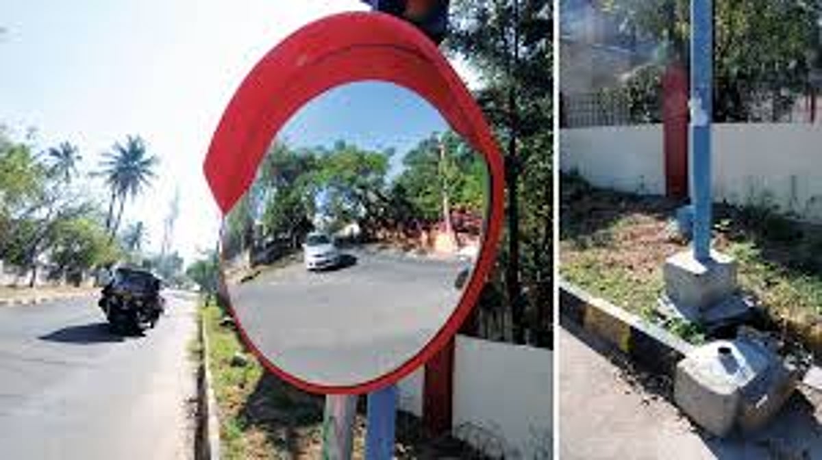 Mapusa installs convex mirrors to curb traffic blind spots