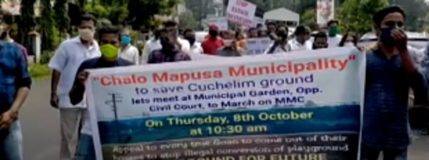 Mapusa locals want MMC to stop construction work at Cunchelim ground 1 Mapusa locals want MMC to stop construction work at Cunchelim ground