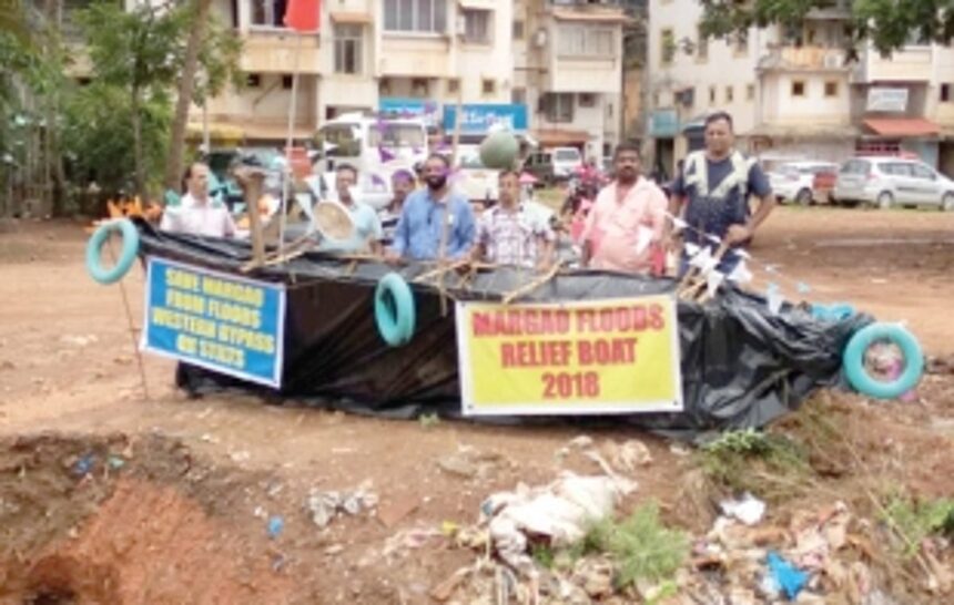 Margao Floods Relief Boat 2018: A novel way to wake up the authorities 1 Margao Floods Relief Boat 2018: A novel way to wake up the authorities