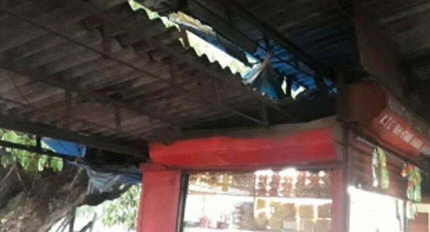 Margao KTC bus stand shed leaks in rains