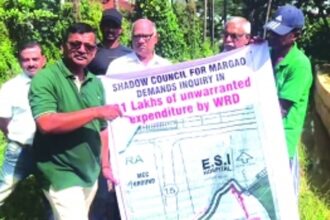 Margao citizens hold protest against pricey shifting of WRD nullah behind ESI Hospital
