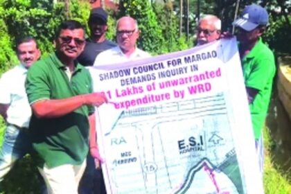 Margao citizens hold protest against pricey shifting of WRD nullah behind ESI Hospital