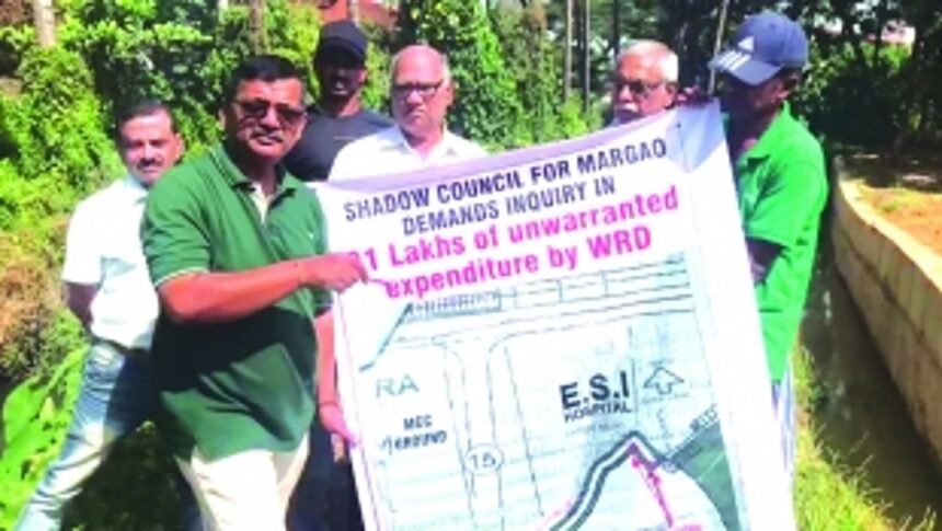 Margao citizens hold protest against pricey shifting of WRD nullah behind ESI Hospital