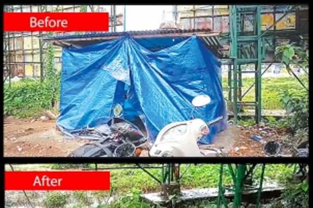 Margao civic body razes illegal gambling shanties near Old Market Circle