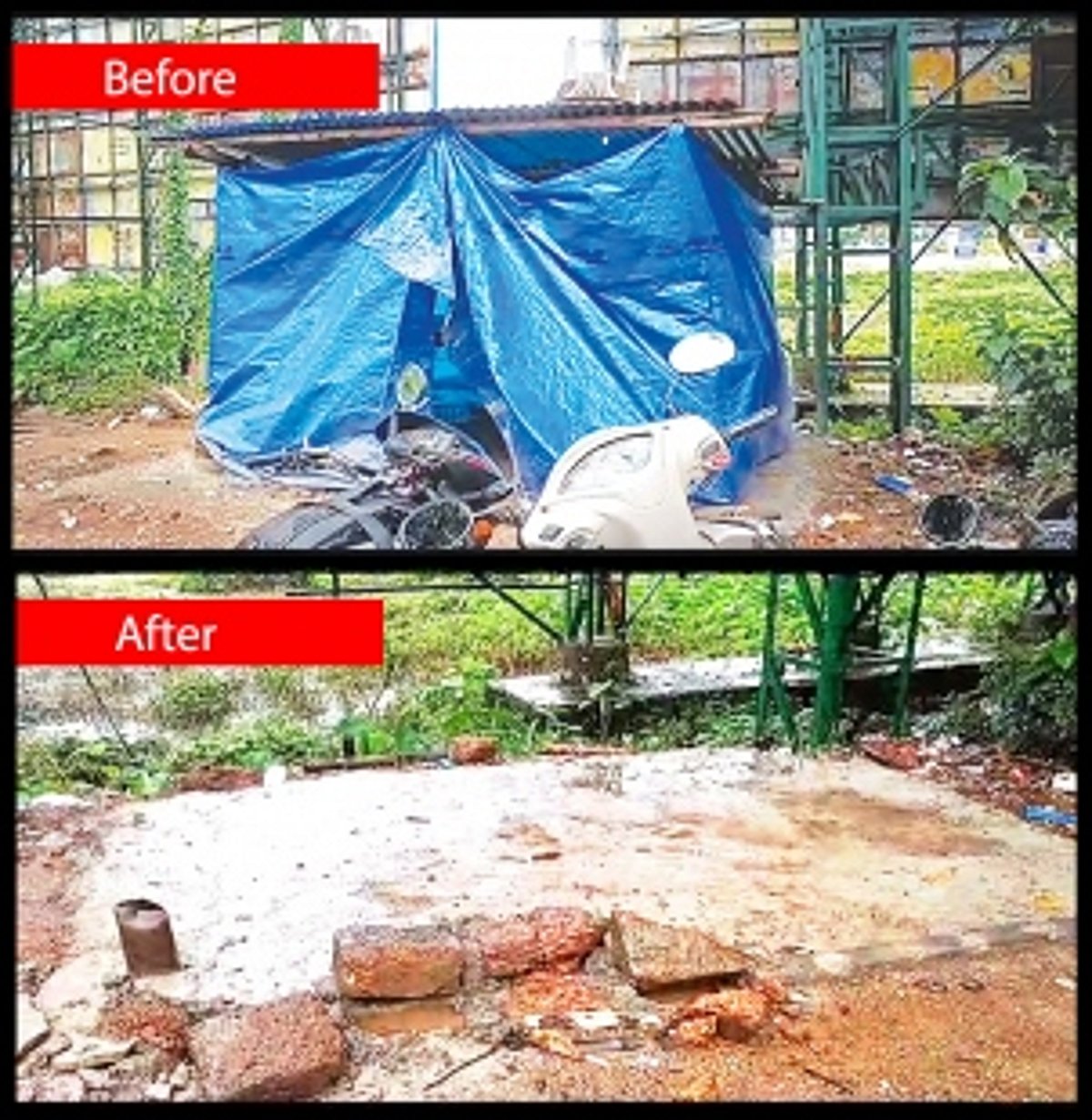 Margao civic body razes illegal gambling shanties near Old Market Circle