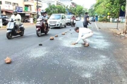 Margao locals miffed as garbage slurry turns roads slippery, causes accidents
