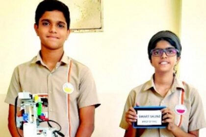 Margao school students granted patent for  ‘Smart Saline’ invention
