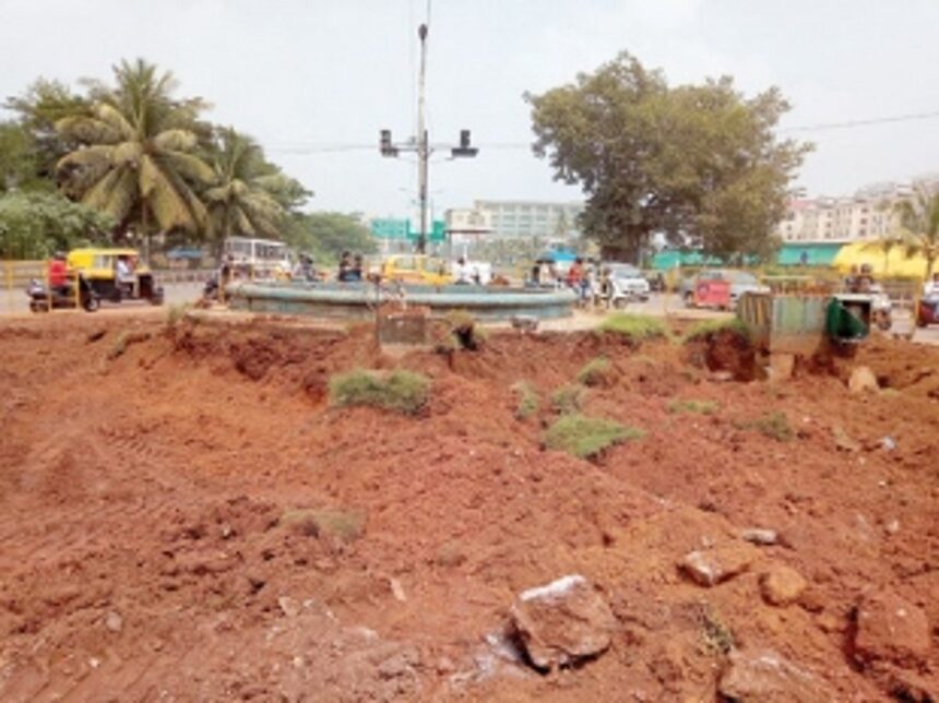 Margao’s Old Market traffic circle reduced in size