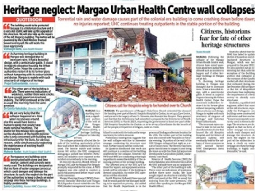 Margao’s heritage Health Centre building languishes as delay in approval hampers repairs