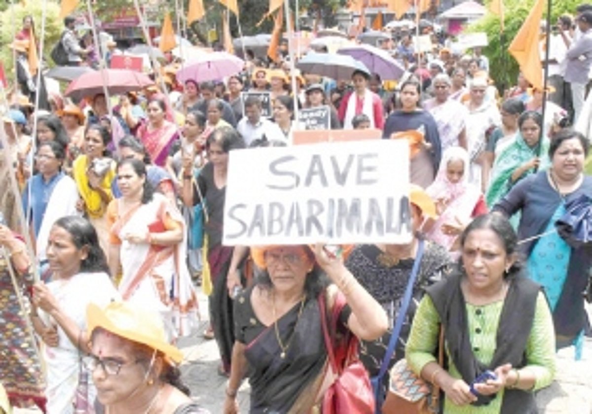 Mass rally against Sabarimala verdict