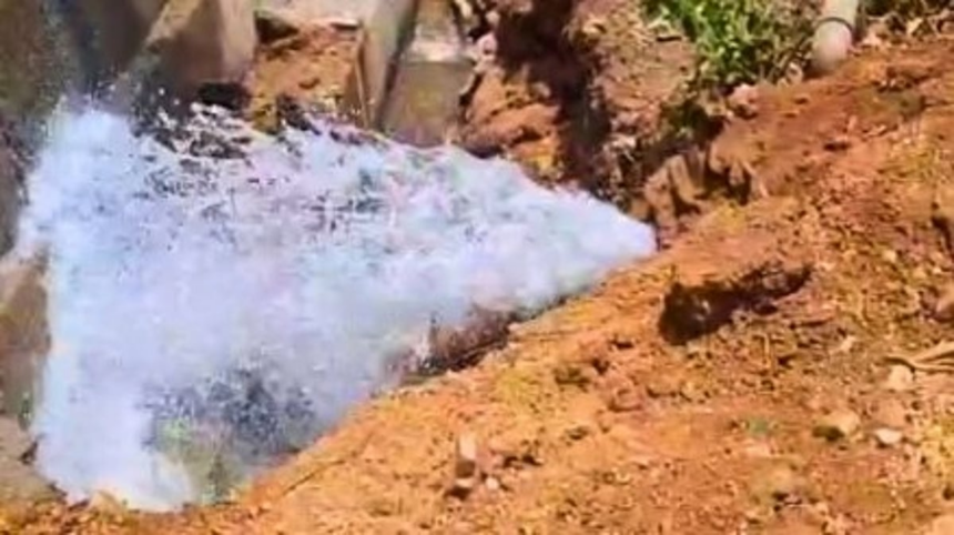 Massive Water Wastage in Curchorem-Sanguem as Pipeline Valve Tampered 1 Massive Water Wastage in Curchorem-Sanguem as Pipeline Valve Tampered