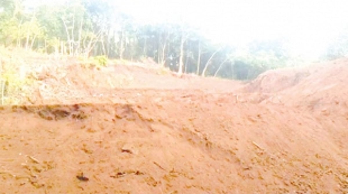 Massive hill cutting with no permission for Arpora hotel project