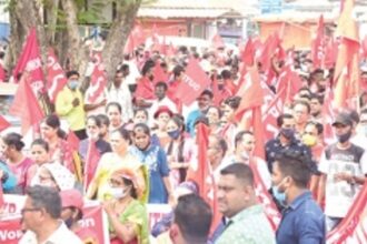Massive rally held to protest anti-labour,  anti-people policies of government