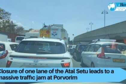 Massive traffic jam at Porvorim on Atal Setu Bridge