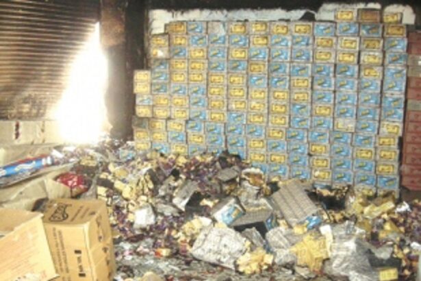 Matchbox godown  goes up in flames