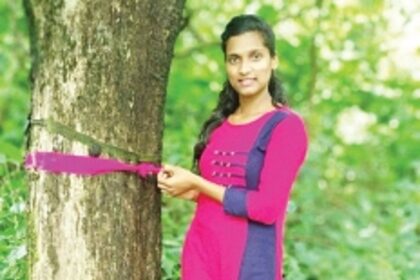 Melauli youth tie rakhis  to trees on Raksha Bhandan