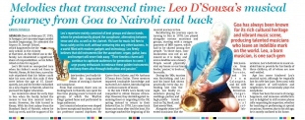 Melodies that transcend time: Leo D’Souza’s musical journey from Goa to Nairobi and back