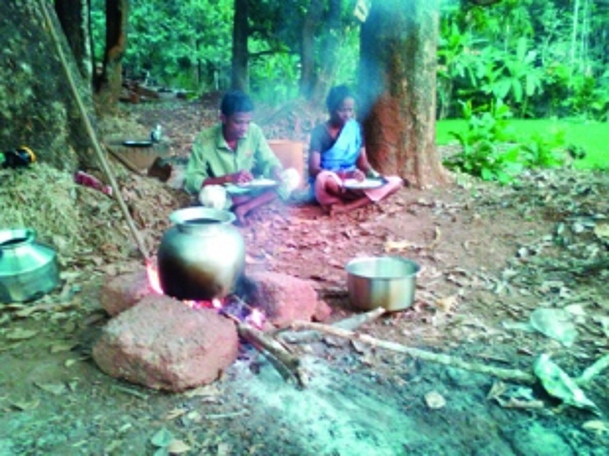 Mining giant stamps on  a poor Rivona woman