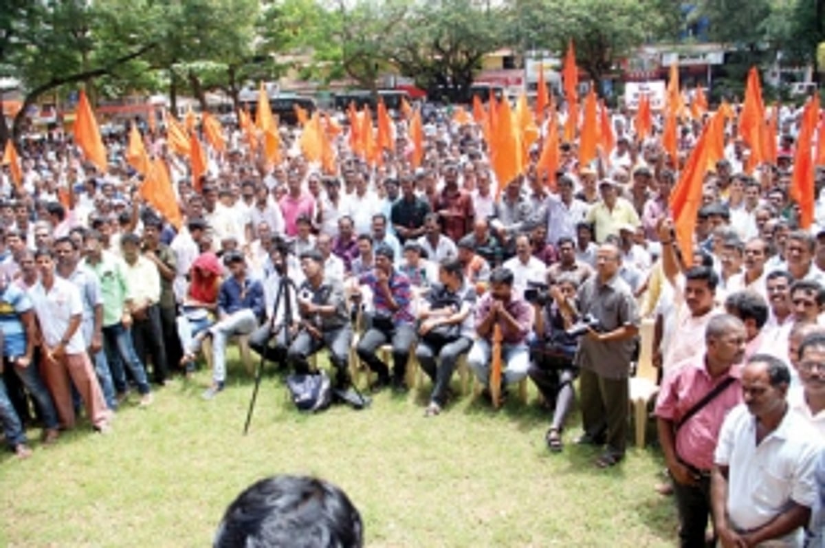 Mining truckers ride in protest on Panjim’s streets