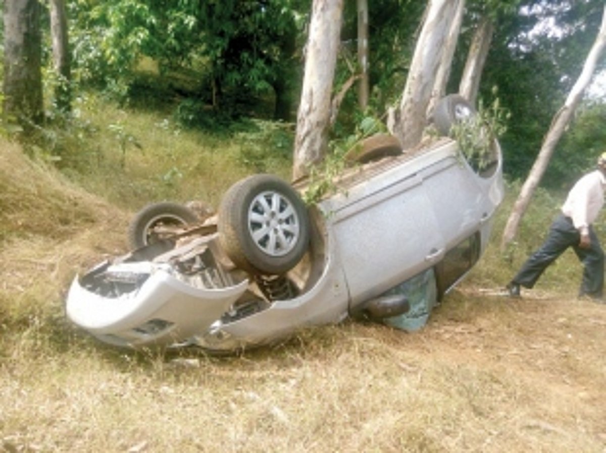 Miraculous escape for four as their car rams into truck
