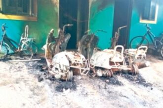 Miscreants torch bikes, cycles in Carona, Aldona