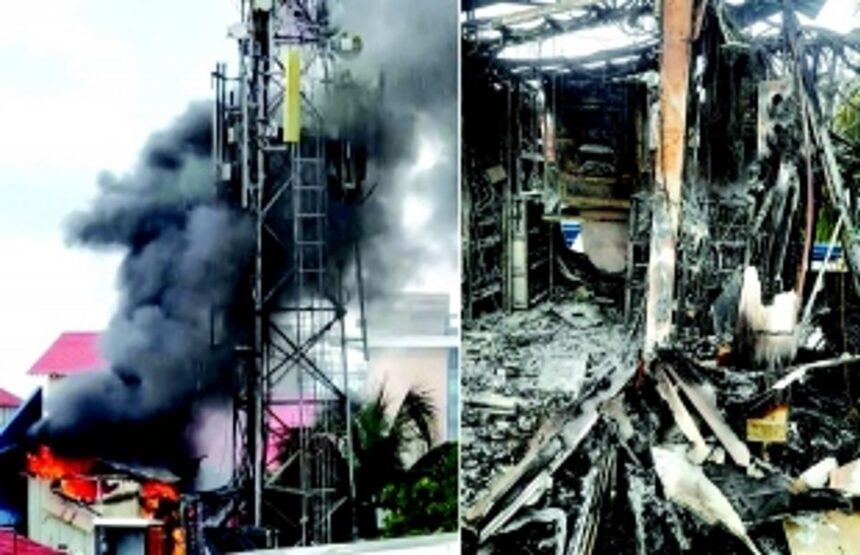 Mobile tower’s control unit cabin gutted at Dona Paula