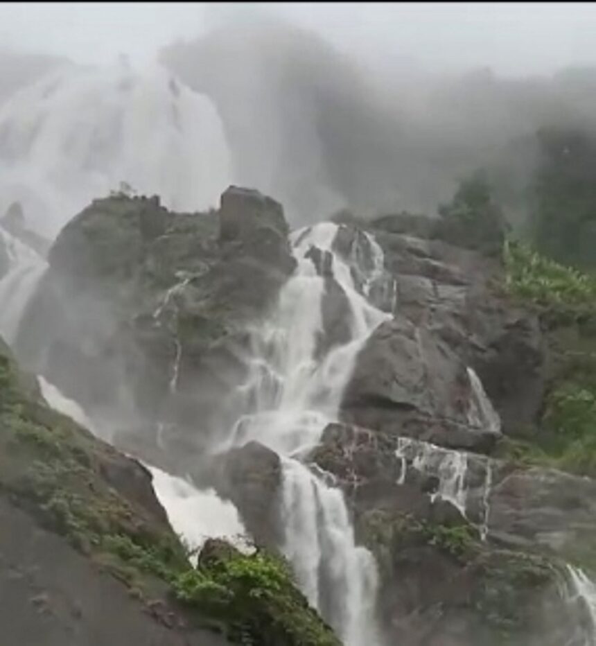 Monsoon breathes renewed vigour into Dudhsagar Falls 1 Monsoon breathes renewed vigour into Dudhsagar Falls