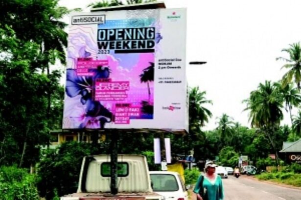 Morjim villagers raise voice against mobile  billboard vans advertising rave parties
