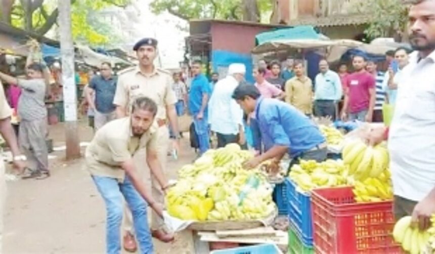 Mormugao municipal body clears encroachments at Vasco vegetable market 1 Mormugao municipal body clears encroachments at Vasco vegetable market