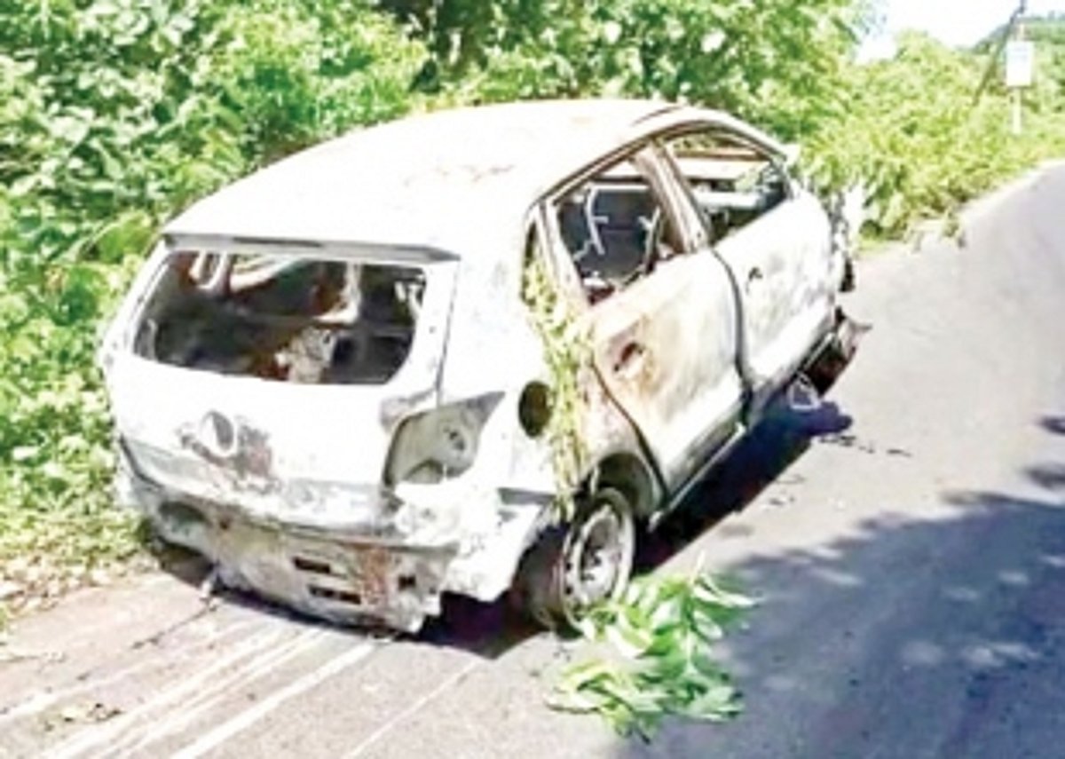 Moving car catches fire at Velsao