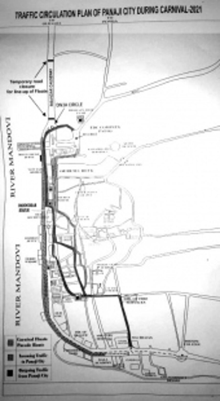 Multiple traffic diversion during Panjim Carnival parade