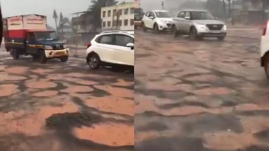 Mumbai-Goa Highway Potholes Trigger Netizen’s Sarcastic ‘Mahamarg Naahi Swarg’ Post 1 Mumbai-Goa Highway Potholes Trigger Netizen’s Sarcastic ‘Mahamarg Naahi Swarg’ Post